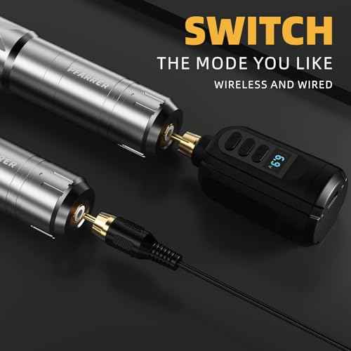 PFARRER Tattoo Gun Kit Wireless Tattoo Pen Machine with 2 Tattoo Batteries, 20 Tattoo Cartridge Needles,10 Tattoo Ink Color Set, Complete Tattoo Accessories EKP650-7