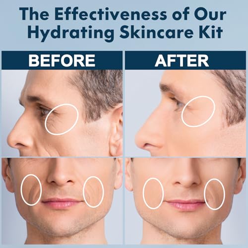 Skin Care for Men,Mens Anti-aging Skin Care Kit for Tigten,Firm & Hydrate Skin Facial Care Kit W/Retinol,Hyaluronic Acid,Men Christmas Brithday Fathers Valentines Gifts for Him Boyfriend Dad Husband