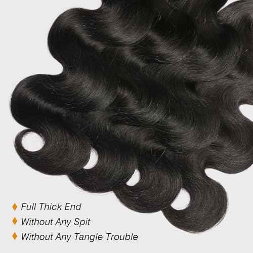 12A Human Hair Bundles 22 24 26 Inch Body Wave Bundles Human Hair 100% Unprocessed Brazilian Virgin Hair Quick Weave Extensions Natural Black