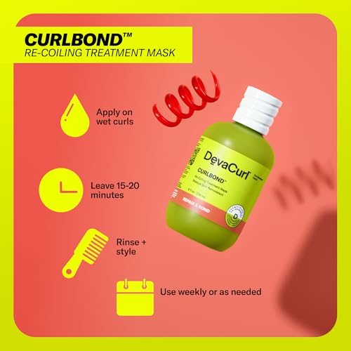 DevaCurl CurlBond Re-Coiling Treatment Mask | Helps Re-Link Broken Bonds | Improves Strength | Protects From Future Damage | All Curl Types