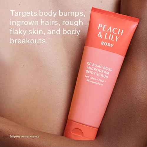 Peach & Lily - KP Bump Boss Microderm Body Scrub (8.11 oz) - 10% AHA + PHA - Microexfoliants - Hyaluronic Acid, Cica, Tea Tree, Squalane, & Cucumber - Self Care - Vegan & Cruelty Free - Korean Beauty