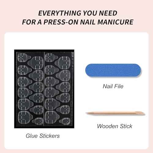 Christmas Press on Nails Long Almond Fake Nails Cute Xmas Nails Press ons with Santa Candy Elk Snowflake Winterberry Design Full Cover Stick on Nails for Women Manicure,Glossy | Reusable | 24Pcs