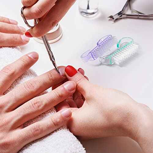 4 Pieces Handle Nail Brush Nail Hand Scrubbing Cleaning Brush (Small, Multicolor)