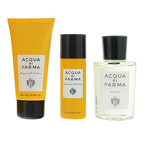 Acqua Di Parma Colonia Unisex 3-Piece Set (3.4 Oz Eau De Cologne + 2.5 Oz Hair and Shower Gel + 1.7 Oz Deodorant Spray)