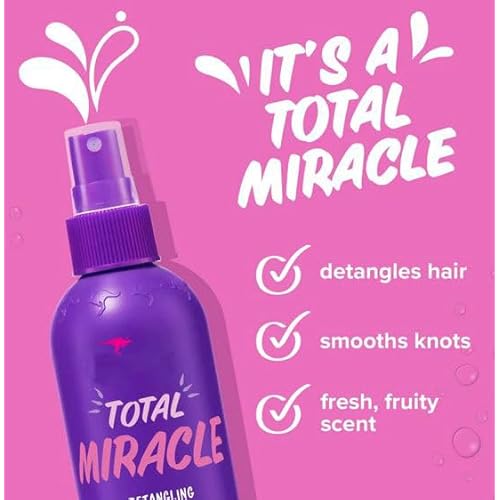 Au~ssie Total Miracle Hair Detangling Spray with Apricot Oil, All Hair Types, 8 fl oz, Purple