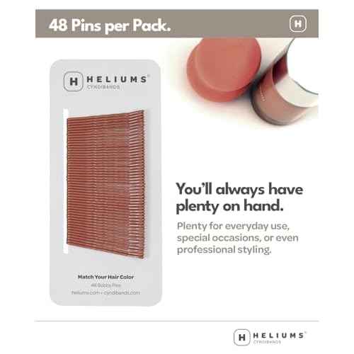 Heliums Bobby Pins - Light Ash Blonde - 2 Inch Wavy Hair Pins, Matte Metallic Color Blends with Light Ash Blonde Hair, 48 Count