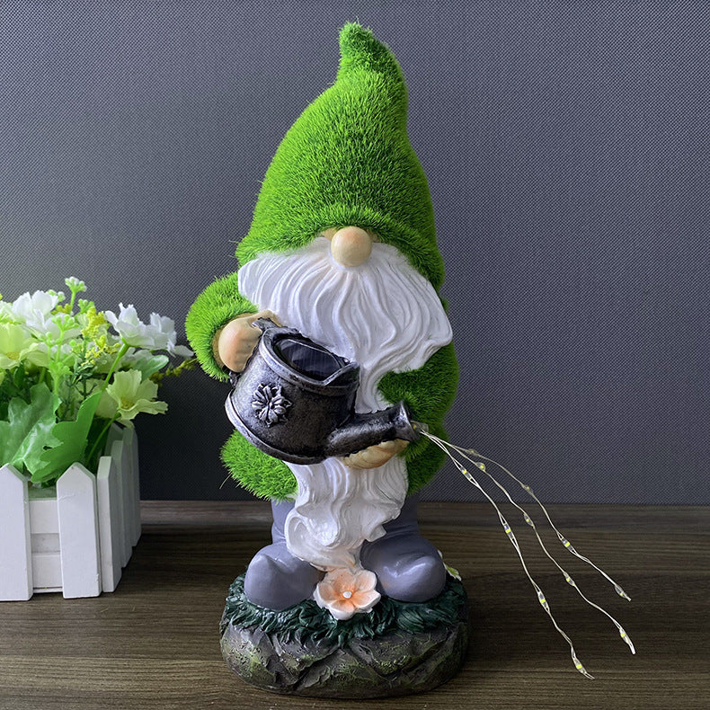 Solar Flocking Garden Resin Ornament for Lawn & Outdoor Decor