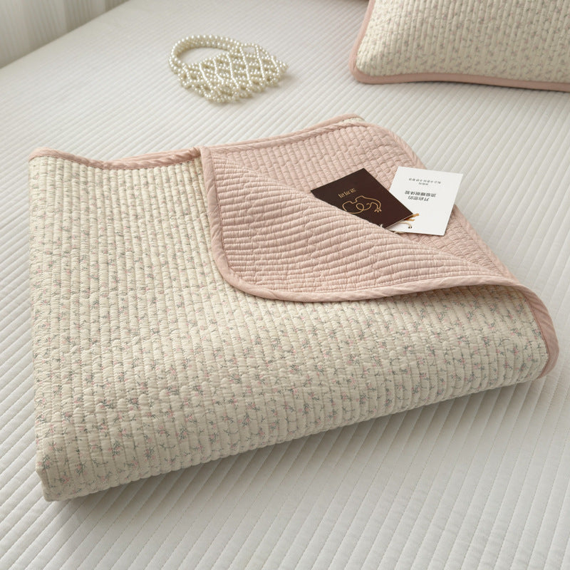 Double-Sided Pure Cotton Quilted Mattress Cover Bedspread - Multiple Sizes & Patterns