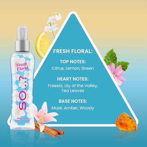So...? Fresh Floral Body Mist for Women - 3.5 oz Body Mist - Pack of 2