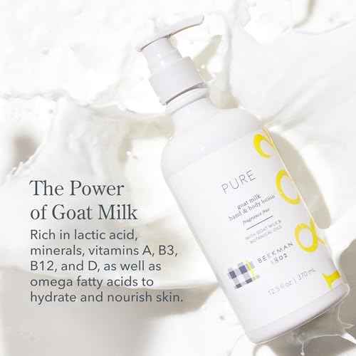 Beekman 1802 Goat Milk Lotion - Hydrates, & Softens Dry Skin, Body and Hand Lotion - With Shea Butter & Jojoba Oil - Lightweight, Non-Greasy, Cruelty-Free