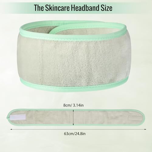 obeoby 6 Pack Spa Facial Headbands for Women, Adjustable Face Wash Headband Coral Fleece Skincare Headband for Shower Yoga Stocking Stuffers for Women Girls