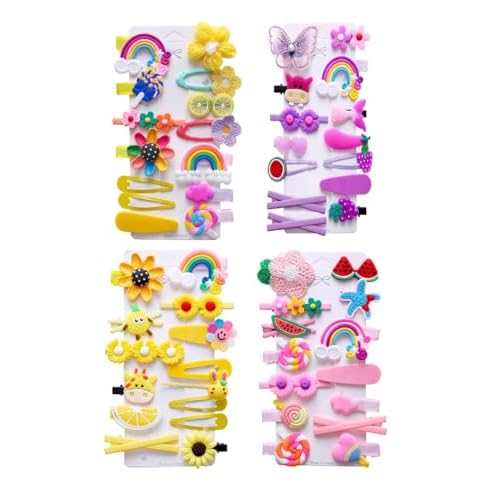 56PCS Toddler Hair Accessories Set: Colorful Rainbow Barrettes, Pins, Candy Fruits, Butterflies for Kids' Stylish Hairstyles
