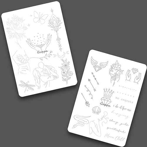 3pcs White Silicone Tiny Tattoo Practice Skins with Design Double-Sided Minimalist Tattoo Practice Pad