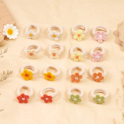 JOYOYO 30PCS 1 Inch Baby Girls Hair Ties with Flower,Soft Elastics Ponytail Holders Hair Accessories for Infants Toddlers Baby Girls