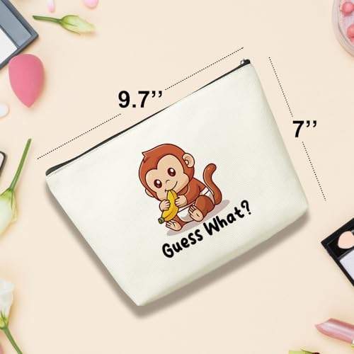 Funny Cute Makeup Bag Monkey Gifts for Girls Monkey Supplies Accessories Cosmetic Bag for Women Girls Daughter Animal Lovers Sister Best Friends Pet Coworker Graduation Mothers Day Christmas Birthday