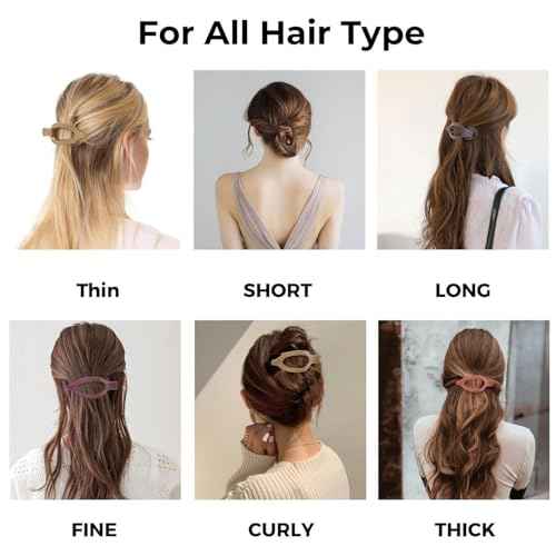 12 Pieces Flat Hair Clips, Flymind Flat Claw Clip for Women Girls, 3 Styles Matte Non-Slip Flower Claw Clips for Thin Thick Hair Wedding Party Accessories(Neutral)