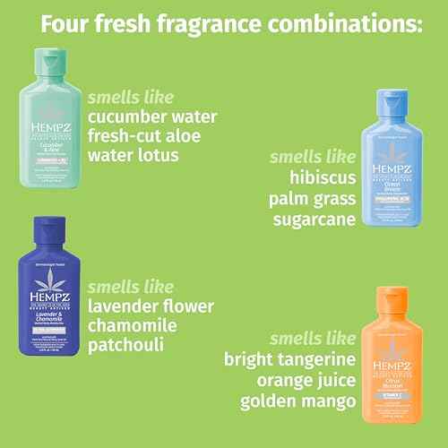 Hempz Mini Lotion Kit, Beauty Actives, 4-Pack Body Moisturizer, Travel Essentials, 2.25 oz