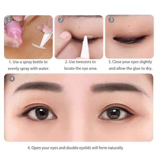 Lace Double Eyelid Tape|Lace Double Eyelid Tape Water Activated|Natural Fiber Invisible Waterproof Lace Eye Lift Tape 240pcs|Portable Breathable Enhancing Adhesive Strips For Hooded/Sagging Eyes (#01)