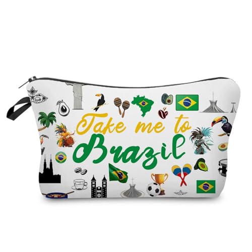 Take Me To Brazil Makeup Bag Cute Small Organizer Zipper Pouch Take Me To Brazil Cosmetic Bag Travel Present for Women Friends