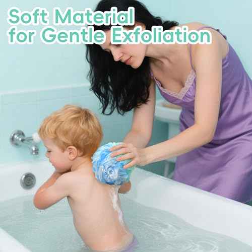 Loofah 4 Pack 75g Extra Large Loofa Set Soft Bath Sponge Thick Body Wash Puffs for Shower