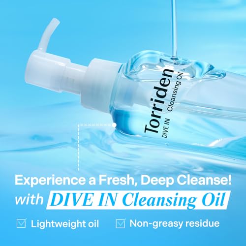 Torriden DIVE IN Cleansing Oil 200ml (6.76 fl.oz.) | Makeup Blackhead Remover | Hydrating Deep Facial Cleanser for All and Sensitive Skin | Hyaluronic Acid, Panthenol, Allantoin | Korean Skin Care