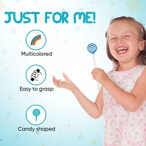 Kids Tongue Scraper or Cleaner Set ? Pack of 4 BPA-Free Plastic Dental Scrapers Helps Freshen Bad Breath, Remove Gunk ? Multicolored with Easy-to-Grasp Handles and Brush Covers by 55Dental, Ages 2+