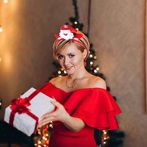 Santa Clause Headband - Red Christmas Hair Hoop Womens & Girls Hair Accessories Headdress for Cosplay & Winter Christmas Decoration Party Supplies Gift