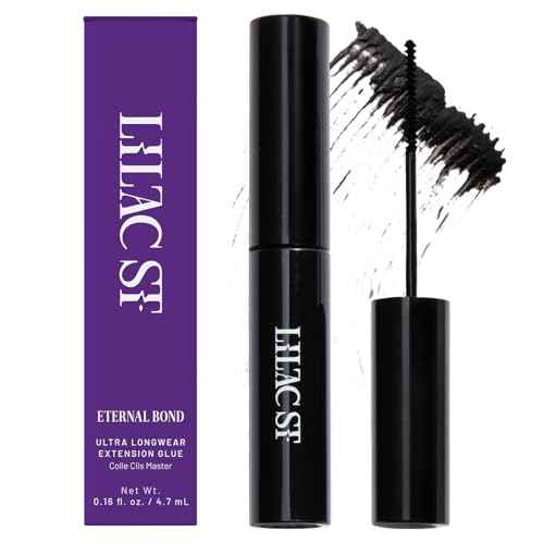 Lilac St - Eternal Bond (Black) - Lash Cluster Glue - Mini Mascara Wand Applicator - Strong & Flexible Hold - Waterproof - Sensitive Eyes Safe - Cruelty Free, Vegan, Women Founded - 0.16 fl oz
