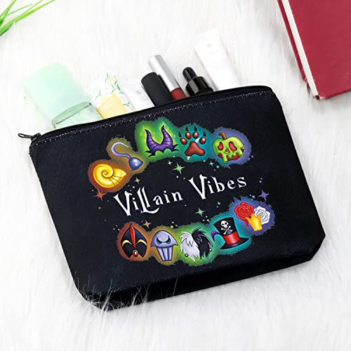 GJTIM Villains Inspired Gift Villain Lover Gift Villain Vibes Makeup Bag With Zipper Halloween Evil Cosmetic Bag Villain Witch Survival Kit (Villain Vibes Bag)