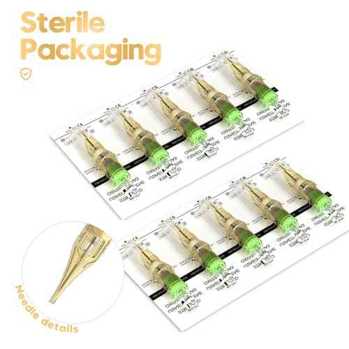 20 PCS Tattoo Needles, Tattoo Cartridge Needles, with Membrane Standard 3RL 5RL 7RL 9RL Pro Disposable Tattoo Needles, Round Liner Shader Magnum for Tattoo Machine Supplies (1207RL)