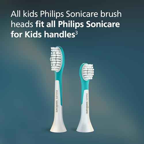 Philips Sonicare for Kids - Genuine Replacement Electric Toothbrush Heads, Compact Size, for Kids Aged 3+, 2 Pack, HX6032/94