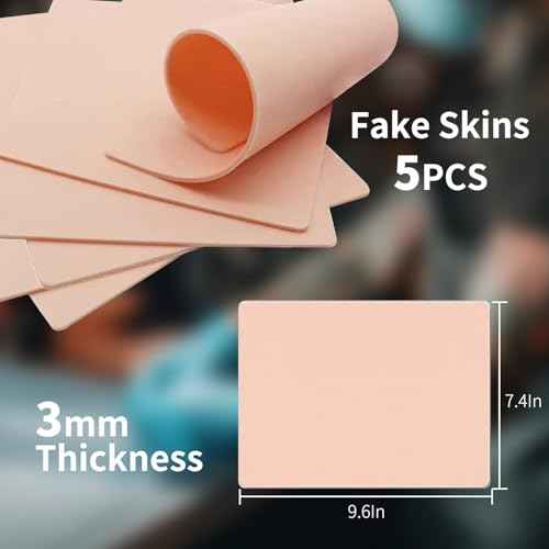 3MM Tattoo Skin Practice Kit - Judero 20Pcs Thick Fake Skin and Transfer Paper Set Includes 5Pcs Double Sided Blank Tattoo Practice Skins and 15Pcs Stencil Paper for Tatto Supplies