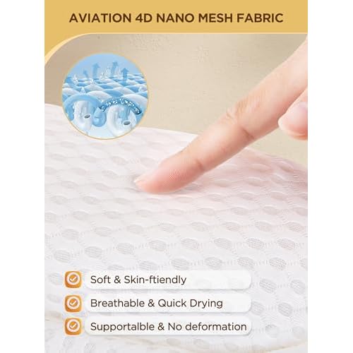 Bath Pillow Luxury Bathtub Pillow, Bath Pillows for Tub Neck and Back Support, Bath Tub Pillow Headrest with Soft 4D Air Mesh Fabric & Non-Slip Suction Cups, Fits All Bathtub Relaxing Bath Accessories