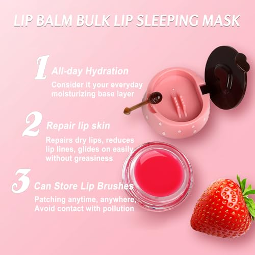 9 PCS Bee Lip Balm Lip Mask Honey Pot, Honey Lip Balm Bulk Lip Sleeping Mask Nourishing Overnight Lip Treatment, Lip Moisturizer Balm with Stick, Hydrating & Preventing Dry, Cracked Lips, Lip Scrubs