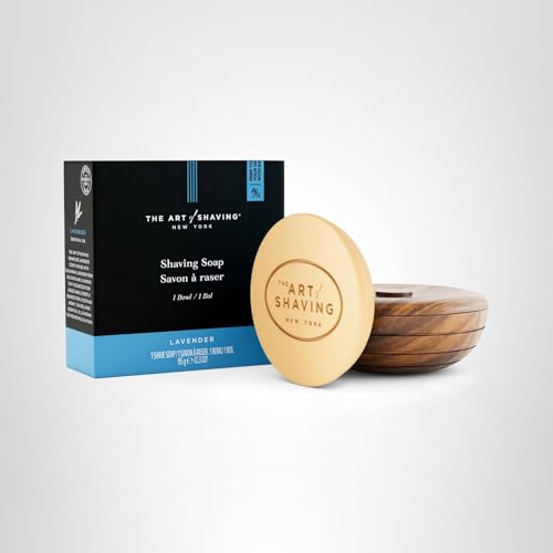 The Art of Shaving Shaving Soap Set - Shave Soap Refill with Wood Shaving Bowl, Protects Against Irritation, Lavender, 3.3 Ounce