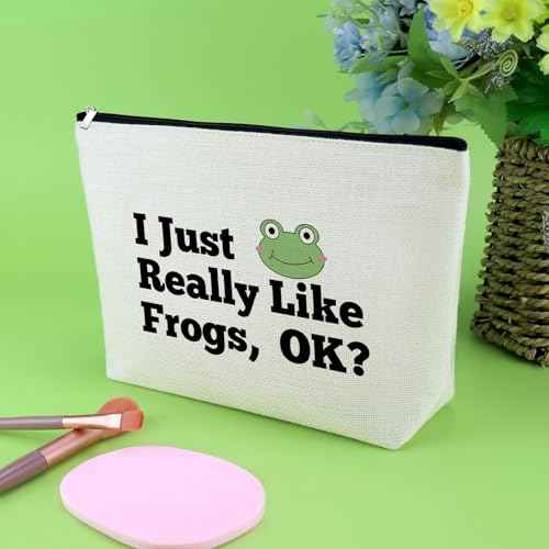 Frog Lovers Gifts for Women Makeup Bag Frog Gifts Friendship Gifts for Girls Friends Froggy Gifts Cosmetic Bag Animal Lover Gifts Frog Themed Gifts Birthday Graduation Gifts Cosmetic Pouch Travel