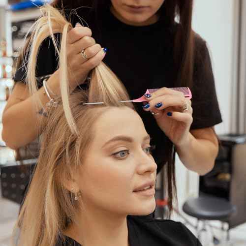 12 Pcs Weaving Winding Combs 9 Inch Foiling Combs Rat Tail Comb with Steel Pin Heat Resistant Teasing Parting Combs for Professional Hair Stylists Braids Highlighting Winding Hair