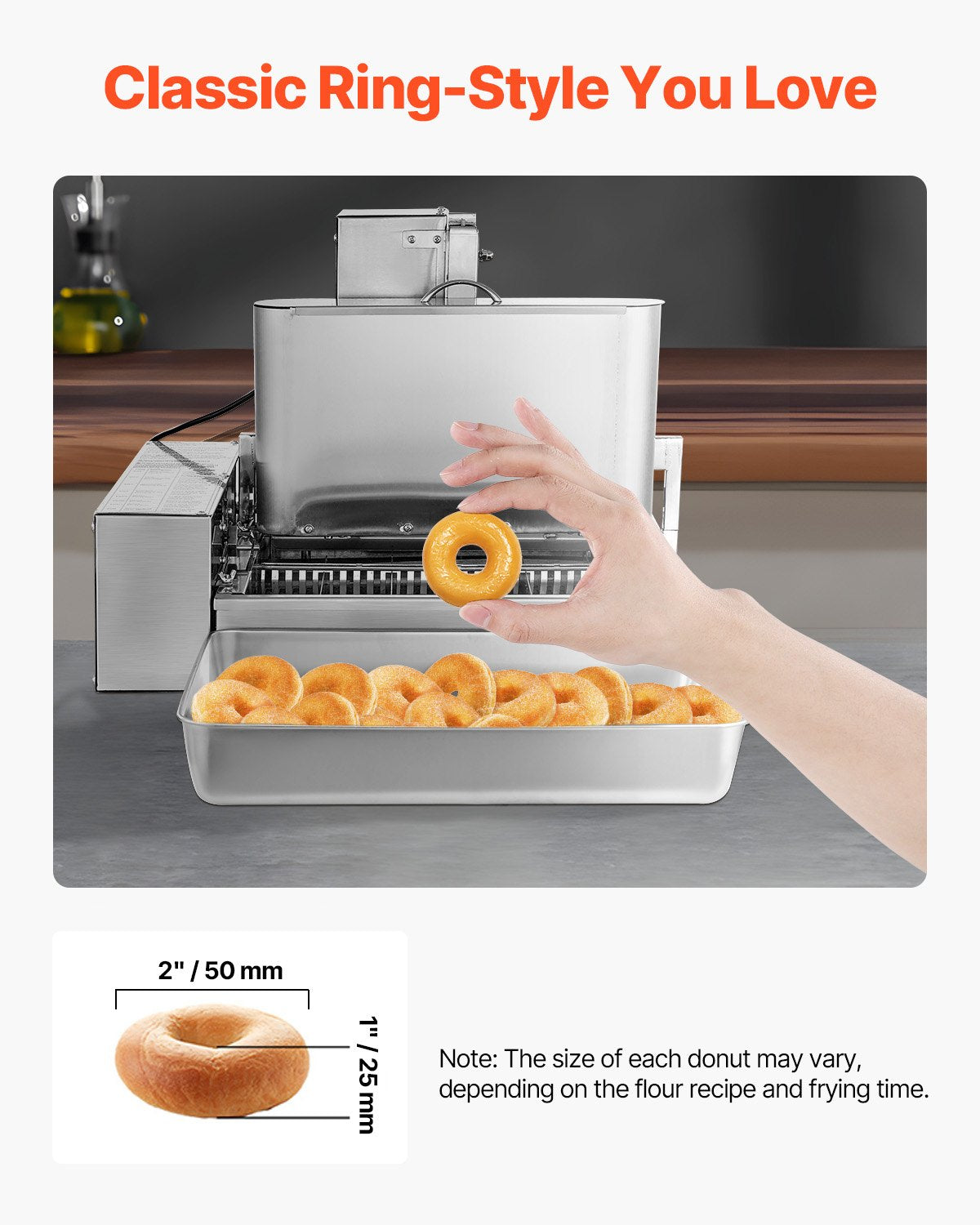 Commercial Automatic Donuts Machine - 6 Rows, High Power, Stainless Steel Fryer