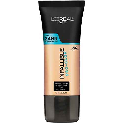 L'Oreal Paris Makeup Infallible Up to 24HR Pro-Glow Foundation, Creamy Natural, 1 fl oz.