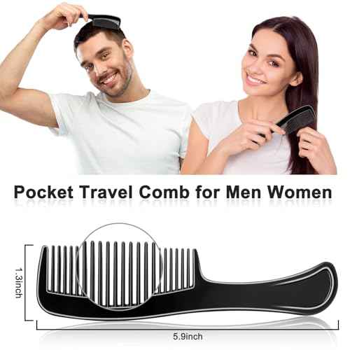 HOFASON 20 Pcs Bulk Hair Combs Individually Wrapped for Women, Kids, Men Beard, Professional Wide Tooth Comb for Hair Styling, Travel, Homeless, Hotel, Shelter, Nursing Home and Church (Black)