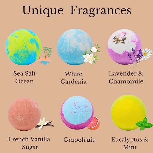 Luxury Bath Bomb Gift Set, Organic Bath Bombs for Women Relaxing, Moisturizing Shea Butter & Pure Essential Oils Bubble Bath, Bathbombs for Men, Gifts for Her