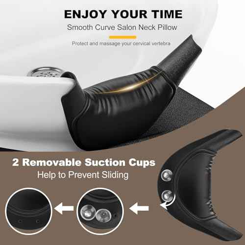 AISEELY Shampoo Bowl Neck Rest - 2 Suction Cups Included Salon Shampoo Neck Rest Cushion, Silicone Neck Cushion for Home Wash Basin & Professional Salon Hair Washing Tray