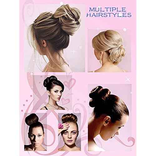 Hair Bun Maker (37 Count, 3.5 inches Large, 3 inches Medium, 2 inches Small, Beige), Hair Doughnut Shaper for Girl