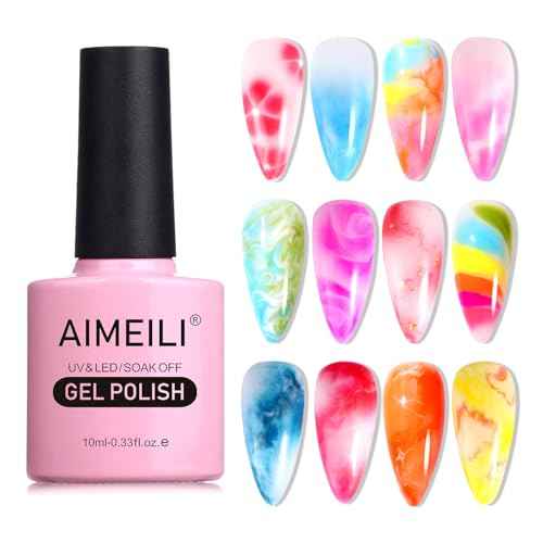 AIMEILI Nail Art Blossom Gel Nail Polish Soak Off UV LED Clear Blooming Gel Manicure 10ml