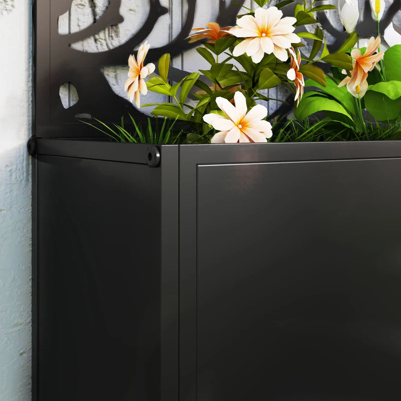 Metal Garden Bed with Trellis - Freestanding or Wall-Mounted Flower Bed for Climbing Plants