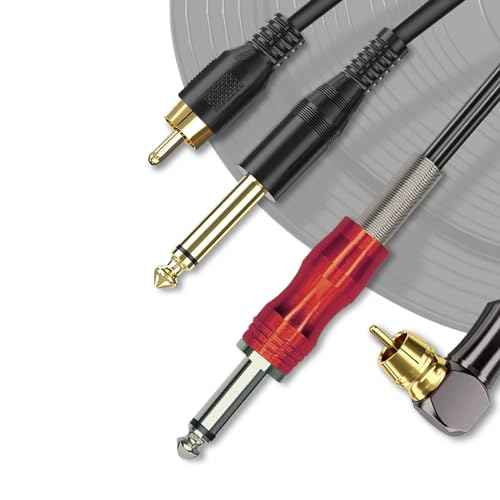 2 Pack Premium Tattoo Machine Clip Cable Cord RCA to 6.35mm Connector Power Supply for Rotary Tattoo Machine