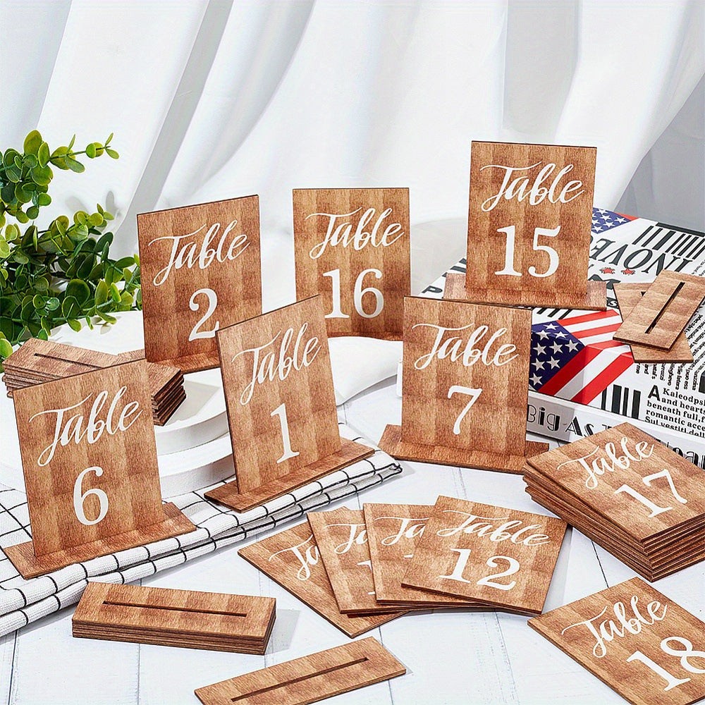 Set of 20 Wooden Home Decor Ornaments for Table & Garden - American Country Style