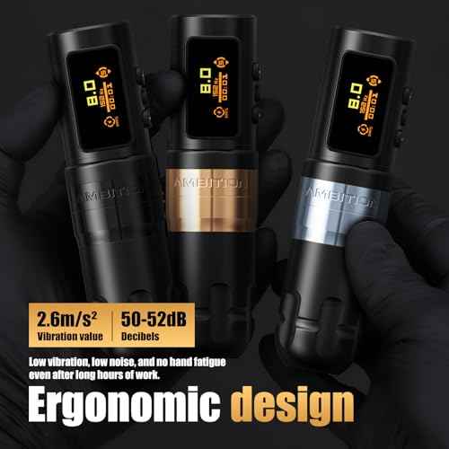 Ambition Shura-X Tattoo Machine with Advanced Stabilizing System Coreless Motor Tattoo Cartridge Pen Gun 1800mAh Power Supply for Professional Tattoo Artists