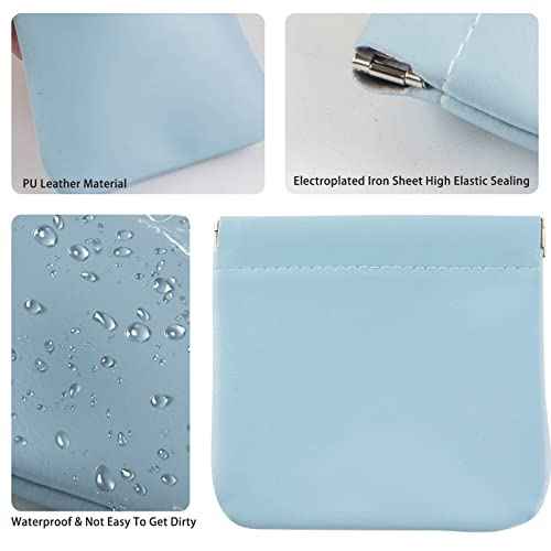 CANIPHA 4pcs Lambskin Pocket Cosmetic Bag, Waterproof Portable No Zipper Self-closing Small Makeup Pouch for Women Mini Travel Storage bag for Cosmetics Headphones Jewelry