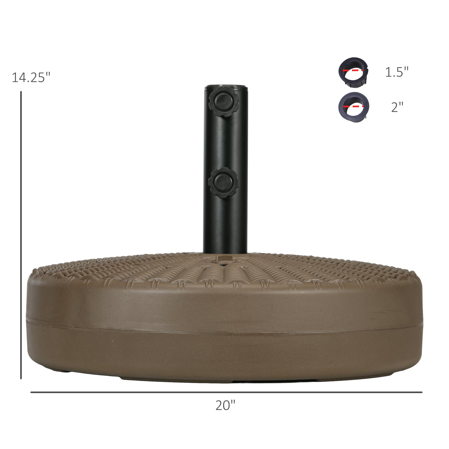 Fillable Umbrella Base for 1.5" & 2" Poles - Brown
